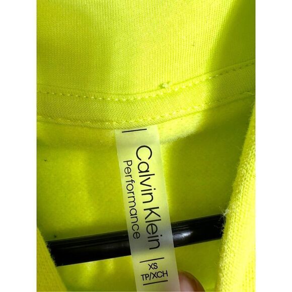 Calvin Klein Performance neon Cropped Hoodie NWOT - Picture 3 of 4